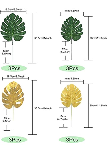 216 Adet Yapay Palmiye Tropikal Yapraklar Orman Yaprakları Süslemeleri Plaj Bebek Duş Düğün Doğum Günü Süslemeleri (Yurt Dışından)