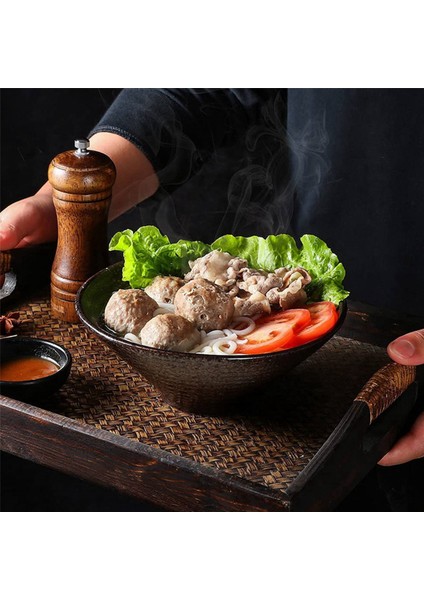 2x Seramik Japon Ramen Çorba Kasesi, Eşleşen Kaşık ve Çubuklarla, Udon, Soba, Büyük Boy Için Uygun (Yurt Dışından)