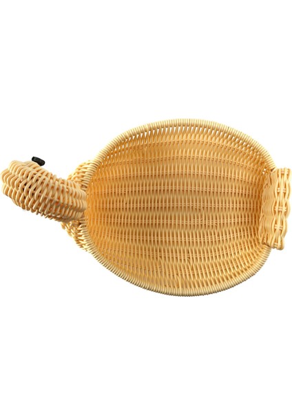 Çevre Dostu Dokuma Sepet Depolama Sepeti Taklit Rattan Dokuma Sepet Hayvan Şekli Depolama Sepeti Ekran Sepeti (28X18X18CM) (Yurt Dışından)
