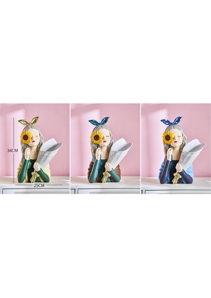 Sevimli Reçine Modern Kız Heykelcik Çiçek Vazo Iskandinav Heykelleri Ev Dekorasyon Aksesuarları Kawaii Yatak Odası Süsler A (Yurt Dışından) modelleri