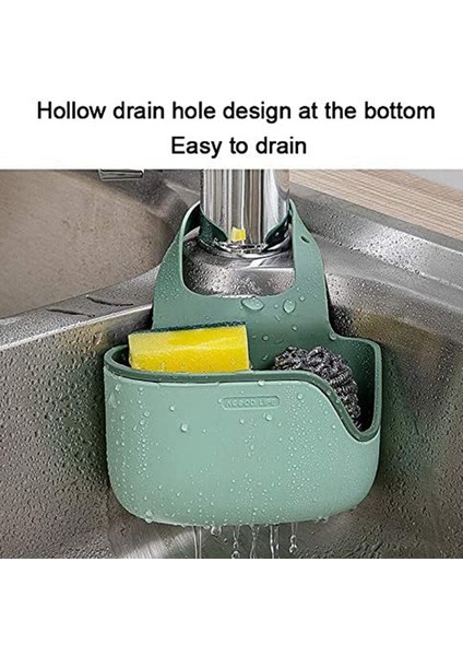 Mutfak Lavabo Caddy Sünger Tutucu, Teleskopik Lavabo Depolama Rafı, Lavabo Asılı Için Silikon Sünger Tutucu (2 Adet), Mavi (Yurt Dışından) indirimleri