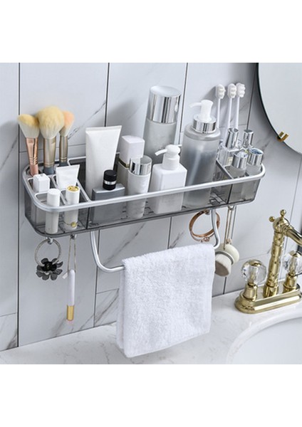 Çok Fonksiyonlu Banyo Raf Depolama Rafı Kancalı Köşe Şampuan Havlu Depolama Raf Aksesuarları (Yurt Dışından) fırsatları
