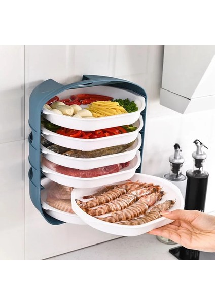 Plastik Yan Bulaşıklık Depolama Tepsisi Çok Katmanlı Boşaltılabilir Barbekü Tepsisi Duvara Monte Ev Mutfak Malzemeleri-C (Yurt Dışından)