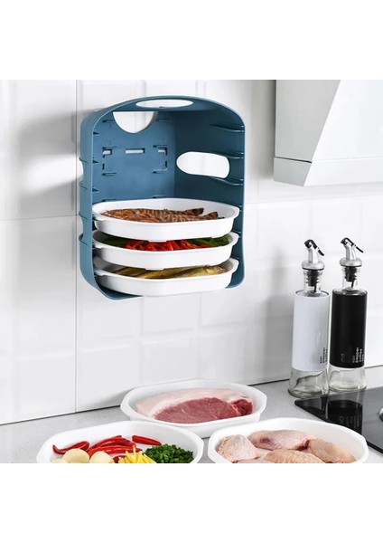 Plastik Yan Bulaşıklık Depolama Tepsisi Çok Katmanlı Boşaltılabilir Barbekü Tepsisi Duvara Monte Ev Mutfak Malzemeleri-C (Yurt Dışından) fırsatları