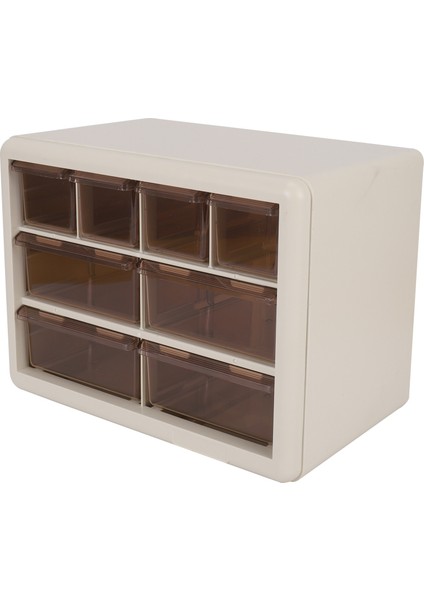 Takı Saklama Kutusu Masaüstü Plastik Çekmece 8 Izgara Saklama Kutusu Kırtasiye Makyaj Mücevher Kutusu (Yurt Dışından)