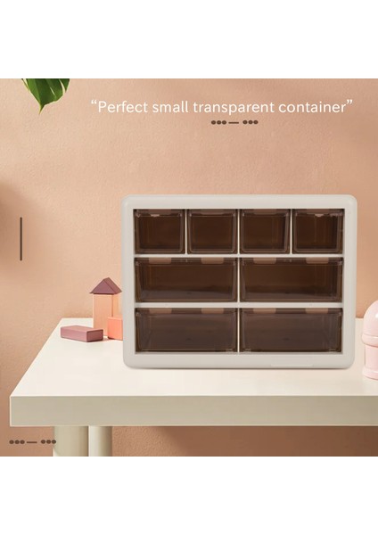 Takı Saklama Kutusu Masaüstü Plastik Çekmece 8 Izgara Saklama Kutusu Kırtasiye Makyaj Mücevher Kutusu (Yurt Dışından) fiyatları