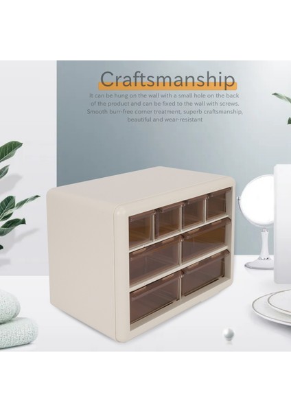 Takı Saklama Kutusu Masaüstü Plastik Çekmece 8 Izgara Saklama Kutusu Kırtasiye Makyaj Mücevher Kutusu (Yurt Dışından) fırsatları