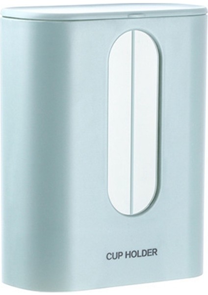 Ev Tek Kullanımlık Kağıt Bardak Tutucu Su Sebili Toz Geçirmez Bardak Tutucu Duvara Montaj Çift Tüplü Kağıt Bardak Rafı-Mavi (Yurt Dışından) fiyatları