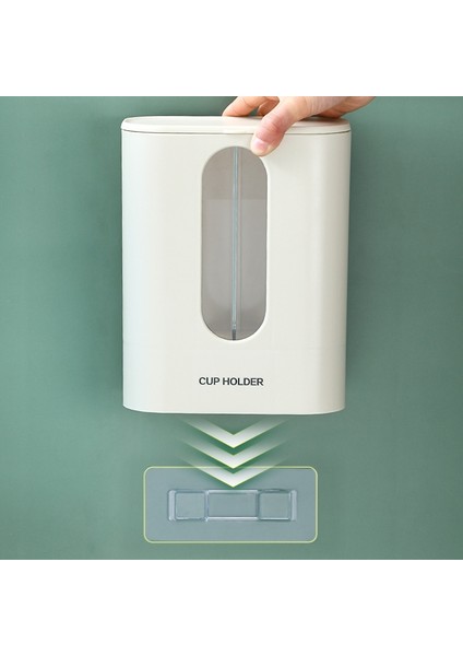 Ev Tek Kullanımlık Kağıt Bardak Tutucu Su Sebili Toz Geçirmez Bardak Tutucu Duvara Montaj Çift Tüplü Kağıt Bardak Rafı-Mavi (Yurt Dışından) indirimleri