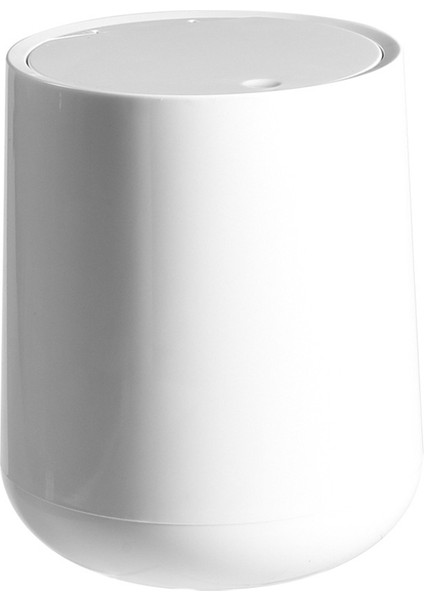 Yuvarlak Plastik Presleme Tipi Çöp Kutusu Kapak Çevirin Çift Katmanlı Çöp Kutuları Masaüstü Çöp Kovası Ev Temizlik Aracı, Beyaz (Yurt Dışından) fiyatları