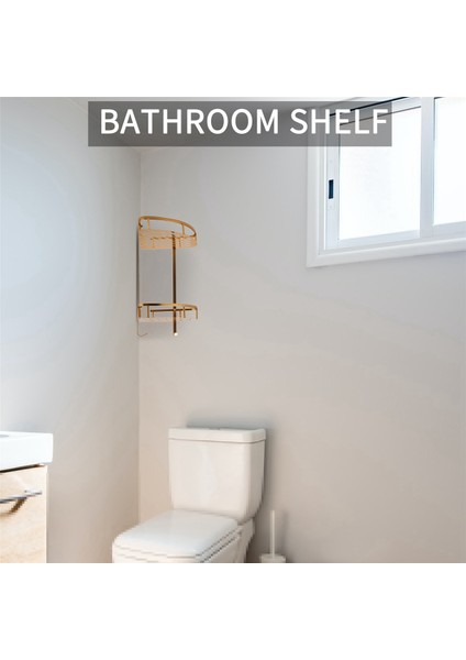 Banyo Altın Raf Duş Duvara Monte Köşe Sepeti Şampuan Depolama Duvar Banyo Rafı (Yurt Dışından) modelleri