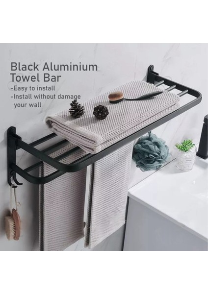 Alüminyum Havlu Çubuğu Duvara Monte Raf Banyo Havlu Askısı Havlu Tutucu Havlu Askısı Banyo Aksesuarları Banyo Rafı (Yurt Dışından)