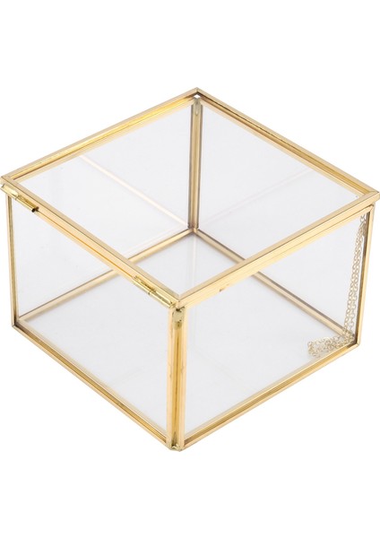 Kare Açılış Cam Geometri Bahçe Takı Kutuları Ayna Takı Saklama Kutusu Ebedi Çiçek Dekorasyonu Kutusu El Sanatları (Yurt Dışından)