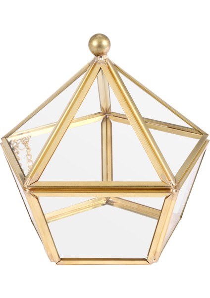 Cam Yüzük Kutusu Düğün Takı Çantası Ölümsüz Çiçek Cam Kapak Dekorasyon (Yurt Dışından)