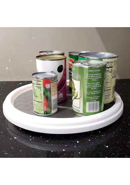 12 Inç Baharat Tankı Baharat Depolama Rafı Kiler Dolabı Döner Tabla Tepsisi Geniş Taban Organizatör ile Mutfak Banyo Için (Yurt Dışından) fırsatları