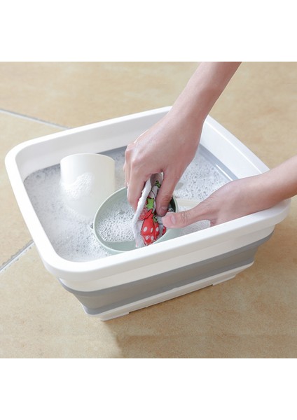 Plastik Lavabo Taşınabilir Katlanabilir Kalınlaşma Havzası Turizm Açık Katlanır Kova Balıkçılık Kamp Araba Çadırı Yıkama Kovası B (Yurt Dışından)