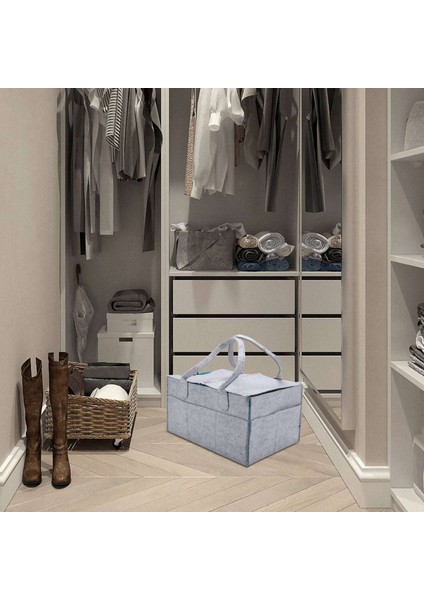 2x Katlanabilir Keçe Bebek Bezi Caddy Organizatör Çıkarılabilir Kapak Saklama Çantası Çocuk Oyuncakları Taşınabilir Çanta Kutusu (Yurt Dışından) fiyatları