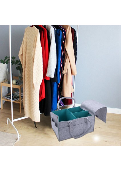 2x Katlanabilir Keçe Bebek Bezi Caddy Organizatör Çıkarılabilir Kapak Saklama Çantası Çocuk Oyuncakları Taşınabilir Çanta Kutusu (Yurt Dışından) modelleri