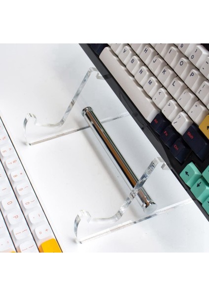 2 Katmanlı Klavye Ekran Standı Şeffaf Akrilik Tablet Standı Mekanik Klavye Tutucu Oyun Klavyesi Standları (Yurt Dışından)