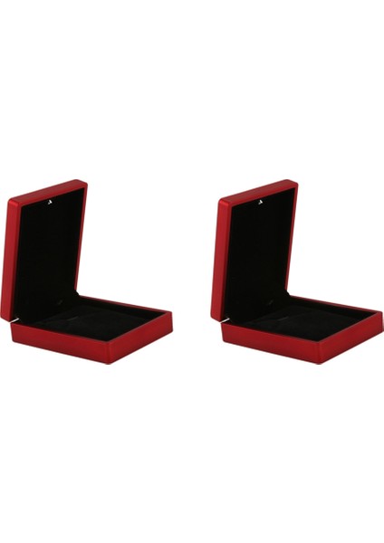 2x LED Işıklı Kolye Kutusu Kauçuk + Peluş Kolye Kılıfı Takı Ekran Için Düğün Sevgililer Günü Hediyesi (Kırmızı) (Yurt Dışından) indirimleri