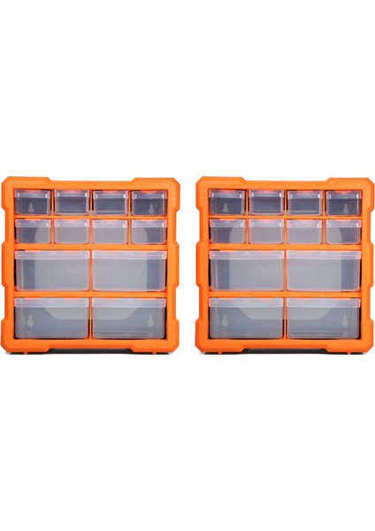 2x Çekmece Pp + Ps Saklama Kutusu Çoklu Bölmeli Yuvası Donanım Kutusu Organizatör Zanaat Dolabı Araçları Konteyner (Yurt Dışından) fiyatları