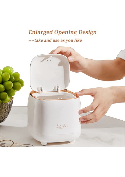 Mini Tezgah Üstü Çöp Kovası, Pres Tipi Kapaklı Çöp Kovası, 0,5 Galon/1,5 Litre Çöp Sepeti Çöp Kovası Dispenseri, Yeşil (Yurt Dışından) fiyatları