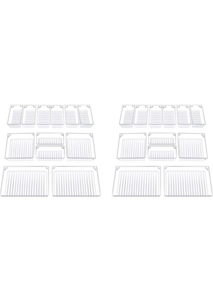 3 Boyutlu Şeffaf Plastik Saklama Kutuları ile 24 Masa Çekmece Organizatör Tepsisi Seti Ofis Için Bölücü Makyaj Organizatör (Yurt Dışından) fiyatları