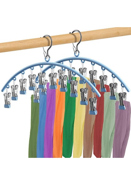 Dolap Için 2'li Paket Askı Organizatörü, Kauçuk Kaplamalı Yerden Tasarruflu Organizasyon ile 360° Dönebilen Kanca Askı (Yurt Dışından) fırsatları