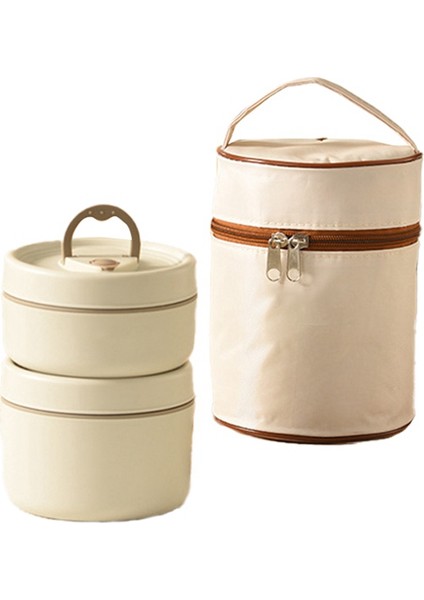 Taşınabilir Yalıtımlı Öğle Yemeği Konteyner Seti Istiflenebilir Bento Öğle Yemeği Kutusu Paslanmaz Çelik Öğle Yemeği Konteyneri Öğle Yemeği Çantası ile 2 Adet (Yurt Dışından)