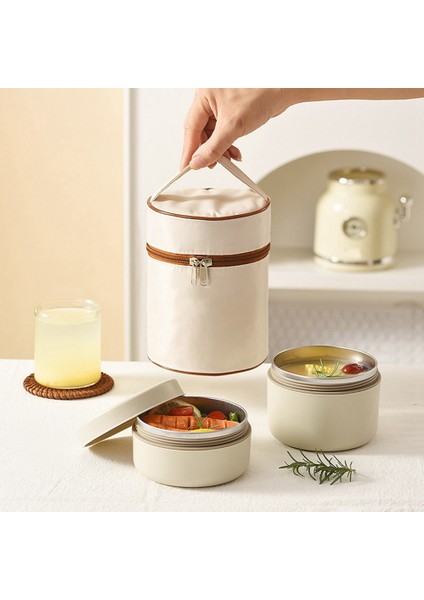 Taşınabilir Yalıtımlı Öğle Yemeği Konteyner Seti Istiflenebilir Bento Öğle Yemeği Kutusu Paslanmaz Çelik Öğle Yemeği Konteyneri Öğle Yemeği Çantası ile 2 Adet (Yurt Dışından) fiyatları