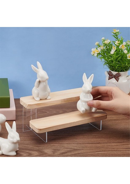 2 Katmanlı Şekil Ekran Standı Ahşap Katmanlı Düzenleyici Tutucu, Modeller Için Akrilik Ekran Yükselticileri, Yapı Taşları Ekranı (Yurt Dışından)