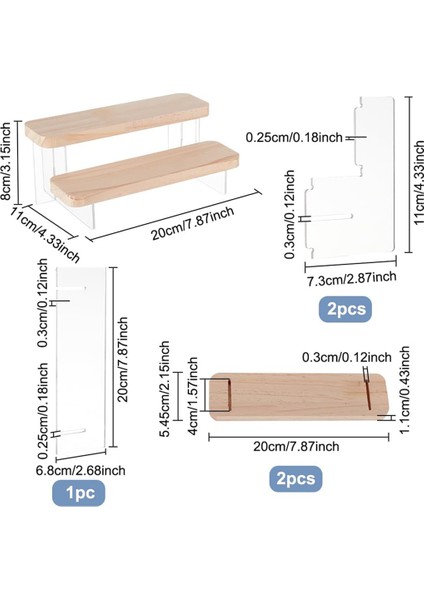 2 Katmanlı Şekil Ekran Standı Ahşap Katmanlı Düzenleyici Tutucu, Modeller Için Akrilik Ekran Yükselticileri, Yapı Taşları Ekranı (Yurt Dışından) modelleri