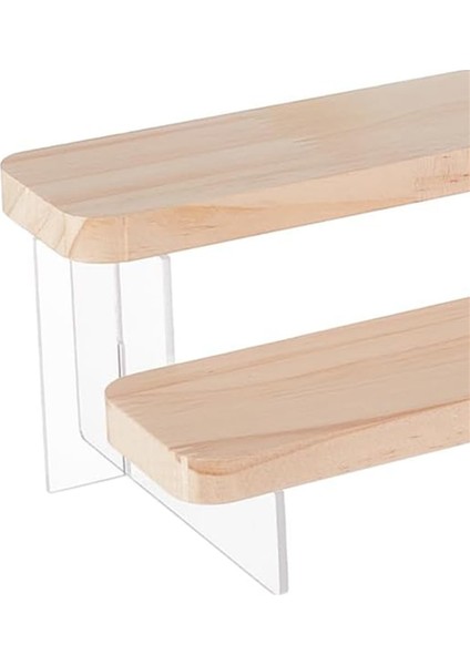 2 Katmanlı Şekil Ekran Standı Ahşap Katmanlı Düzenleyici Tutucu, Modeller Için Akrilik Ekran Yükselticileri, Yapı Taşları Ekranı (Yurt Dışından) indirimleri