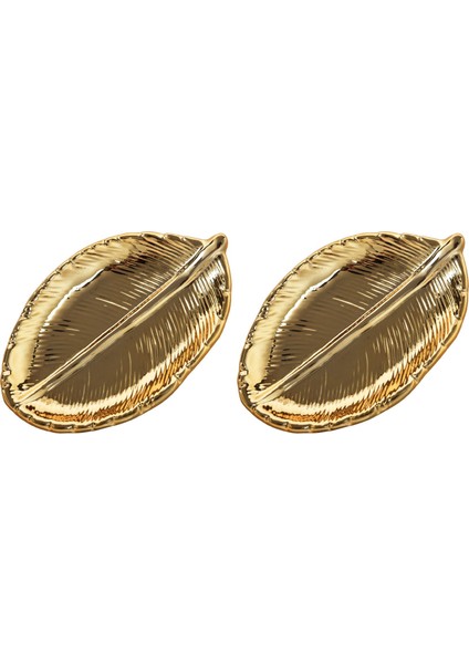 2x Dekoratif Altın Yaprak Seramik Tabak Çanak Porselen Şeker Biblo Bulaşık Takı Meyve Servis Tepsisi Depolama Plakası (Yurt Dışından) fiyatları