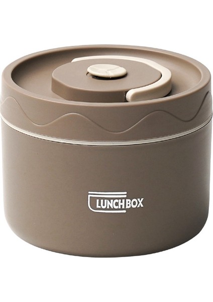 Gıda Sıcak Öğle Yemeği Kabı, Paslanmaz Çelik Termal Öğle Yemeği Kabı Taşınabilir Termal Bento Kutusu Gıda Kabı Bej C (Yurt Dışından)