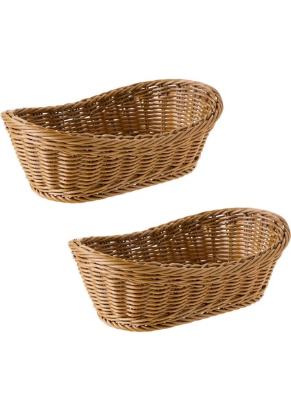 2x Oval Hasır Dokuma Sepet Ekmek Sepeti Servis Sepeti, Gıda Meyve Kozmetik Depolama Masa Üstü Için 11 Inç Depolama Sepeti (Yurt Dışından) fiyatları