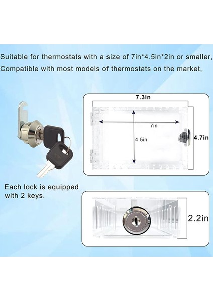 Duvardaki Termostat Için Anahtar Termostat Kapaklı Evrensel Termostat Kilit Kutusu, 7x4,5 Inç Veya Daha Küçük Termostatlara Uyumludur (Yurt Dışından)