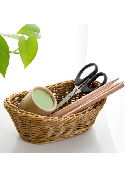 2x Oval Hasır Dokuma Sepet Ekmek Sepeti Servis Sepeti, Gıda Meyve Kozmetik Depolama Masa Üstü Için 11 Inç Depolama Sepeti (Yurt Dışından) fırsatları