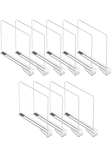 10 Adet Dolap Raf Bölücü Organizatör - Şeffaf (Yurt Dışından)