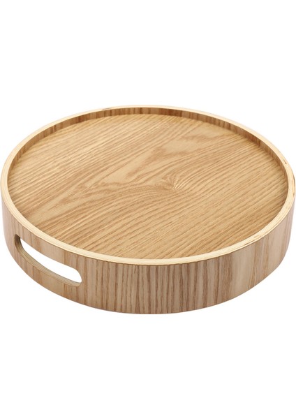 3x Yuvarlak Servis Bambu Ahşap Tepsi Yemek Tepsileri Çay Barı Kahvaltı Gıda Konteyner Kolu Depolama Tepsisi 1 (Yurt Dışından) fırsatları