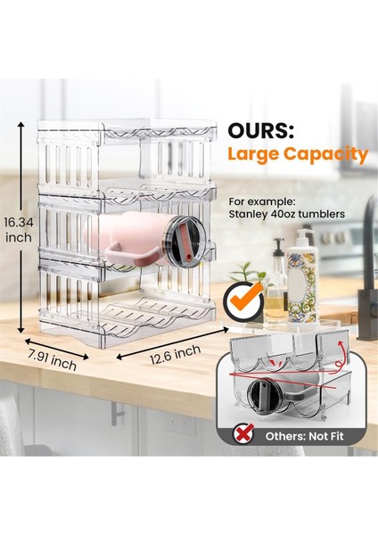 Şişe Rafı Istiflenebilir Şişe Tutucu Buzdolabı Organizatör Şişeleri Depolama Şişe Tutucu Buzdolabı, Dolap, Mutfak Organizatör (Yurt Dışından)