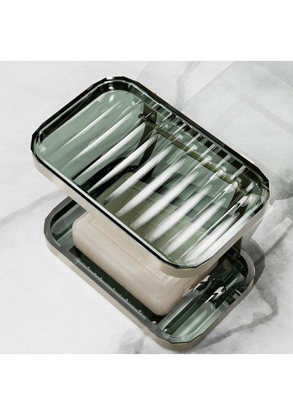 Hafif Lüks Sabun Kutusu Duvara Monte Edilebilir Yumruksuz Banyo Sabunu Rafı Çok Fonksiyonlu Depolama Rafı (Koyu Yeşil Altın) (Yurt Dışından) indirimleri