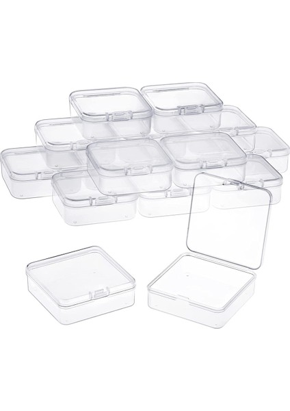 32 Paket Şeffaf Plastik Boncuk Saklama Kapları Küçük Öğeler Için Menteşeli Kapaklı Kutu, Elmas, Boncuk (2.2X2.2X0.79IN) (Yurt Dışından)
