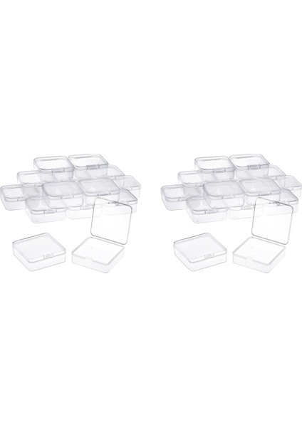 32 Paket Şeffaf Plastik Boncuk Saklama Kapları Küçük Öğeler Için Menteşeli Kapaklı Kutu, Elmas, Boncuk (2.2X2.2X0.79IN) (Yurt Dışından) fiyatları