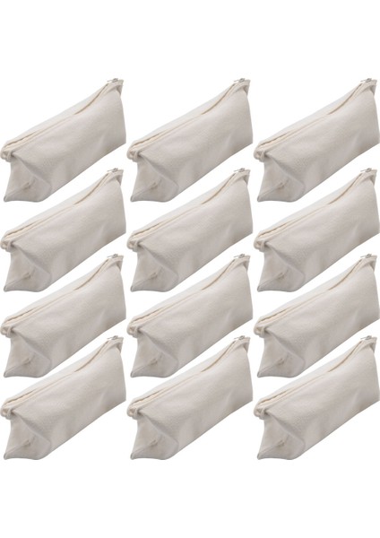 120 Adet Tuval Kalem Çantası Fermuarlı Makyaj Çantaları Boş Zanaat Dıy Çanta Çok Amaçlı Tuvalet Sabit Saklama Torbaları (Bej) (Yurt Dışından) fiyatları