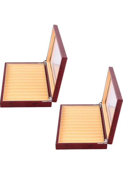 2x 12 Yuvaları Ahşap Kalem Ekran Kutusu Kalem Çeşme Saklama Kutusu Ahşap Vitrin Organizatör (Yurt Dışından) fiyatları