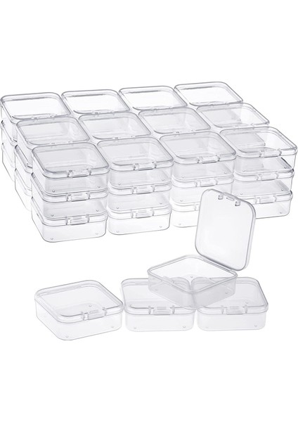 80 Paket Paketi Şeffaf Plastik Boncuk Saklama Kapları Küçük Öğeler Için Menteşeli Kapaklı Kutu, Elmas, Boncuk (2.2X2.2X0.79IN) (Yurt Dışından) modelleri