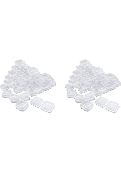 100 Paket Küçük Şeffaf Plastik Saklama Kapları, Küçük Eşyalar ve Diğer El Sanatları Projeleri Için Kapaklı Kasa (Yurt Dışından)