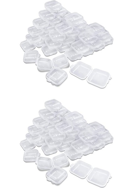 100 Paket Küçük Şeffaf Plastik Saklama Kapları, Küçük Eşyalar ve Diğer El Sanatları Projeleri Için Kapaklı Kasa (Yurt Dışından) fiyatları