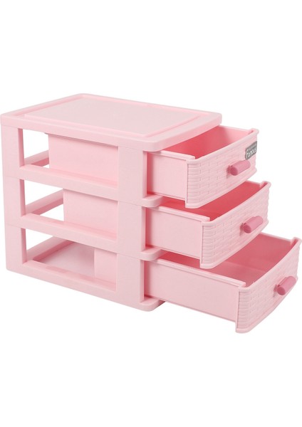 2x Plastik Çekmece Tasarlanmış 3 Bölmeli Takı Saklama Kutusu Pembe (Yurt Dışından) modelleri